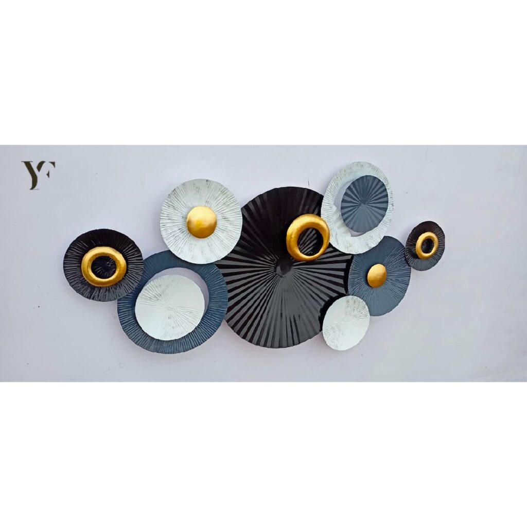 Premium Luxury Black and Grey Metal Wall Art YF Decor