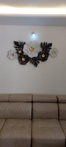 Grey Flowers Combo Metal Wall Art Decor photo review