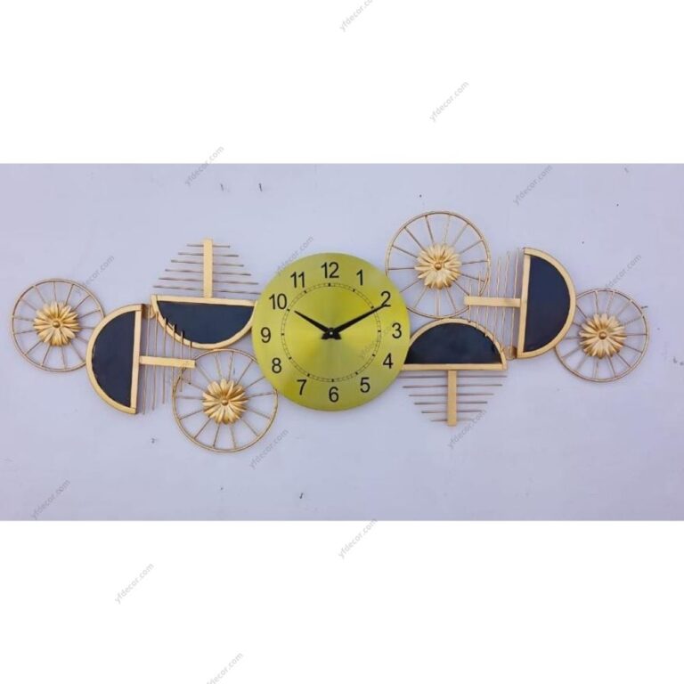 Buy Collection of Semi Circle Chakras Metal Wall Clock online in India
