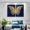 Angelic Golden Wings Crystal Glass Painting - Set of 2