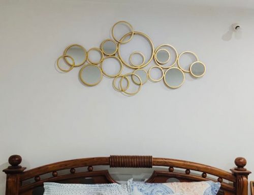 Circular Abstract Metal Wall Art Collection with Mirrors photo review