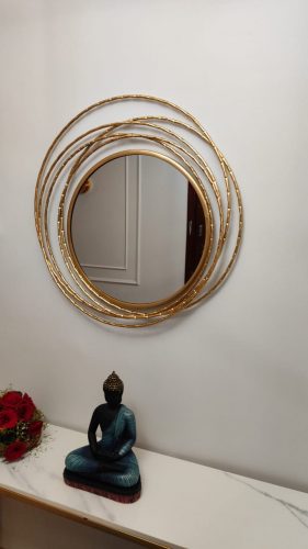 Golden Swirl Metal Wall Decorative Mirror photo review