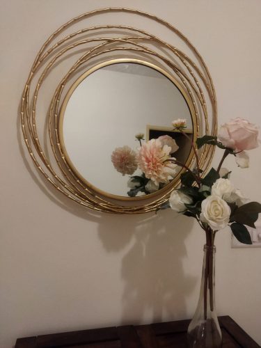Golden Swirl Metal Wall Decorative Mirror photo review