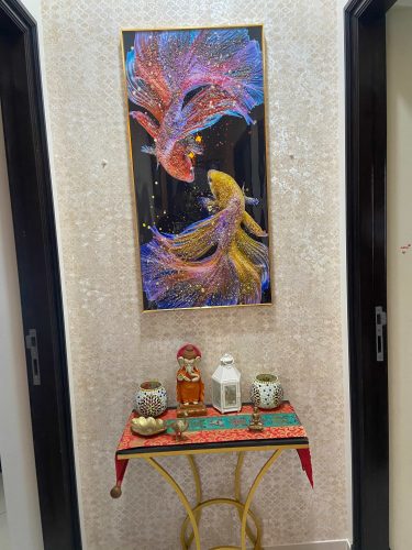 Siamese Japanese Fish Crystal Glass Painting photo review