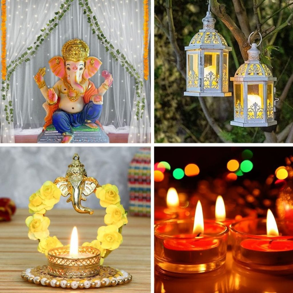 Ganpati Decoration with Lights