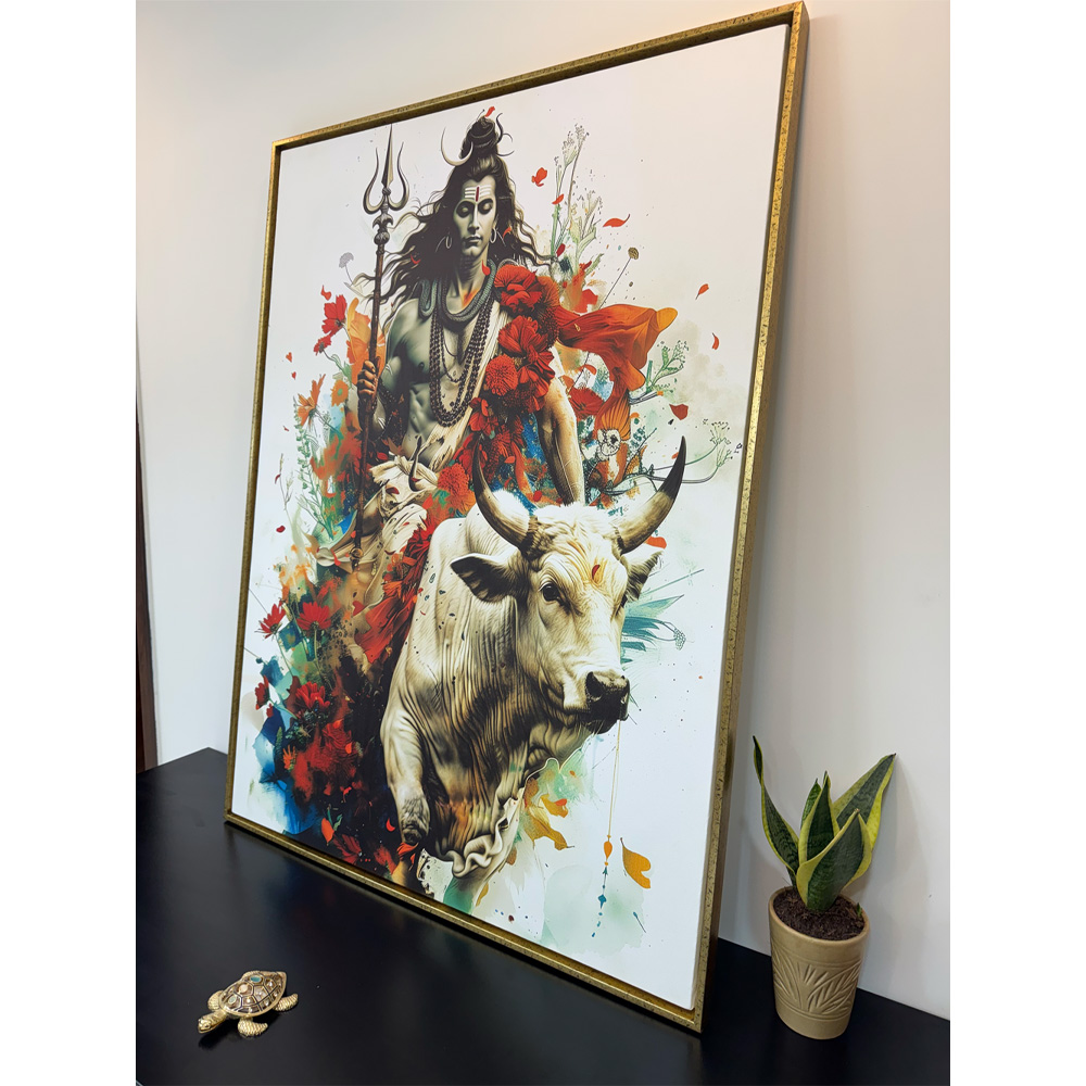 Shiva on Nandi Modern Painting - Image 4