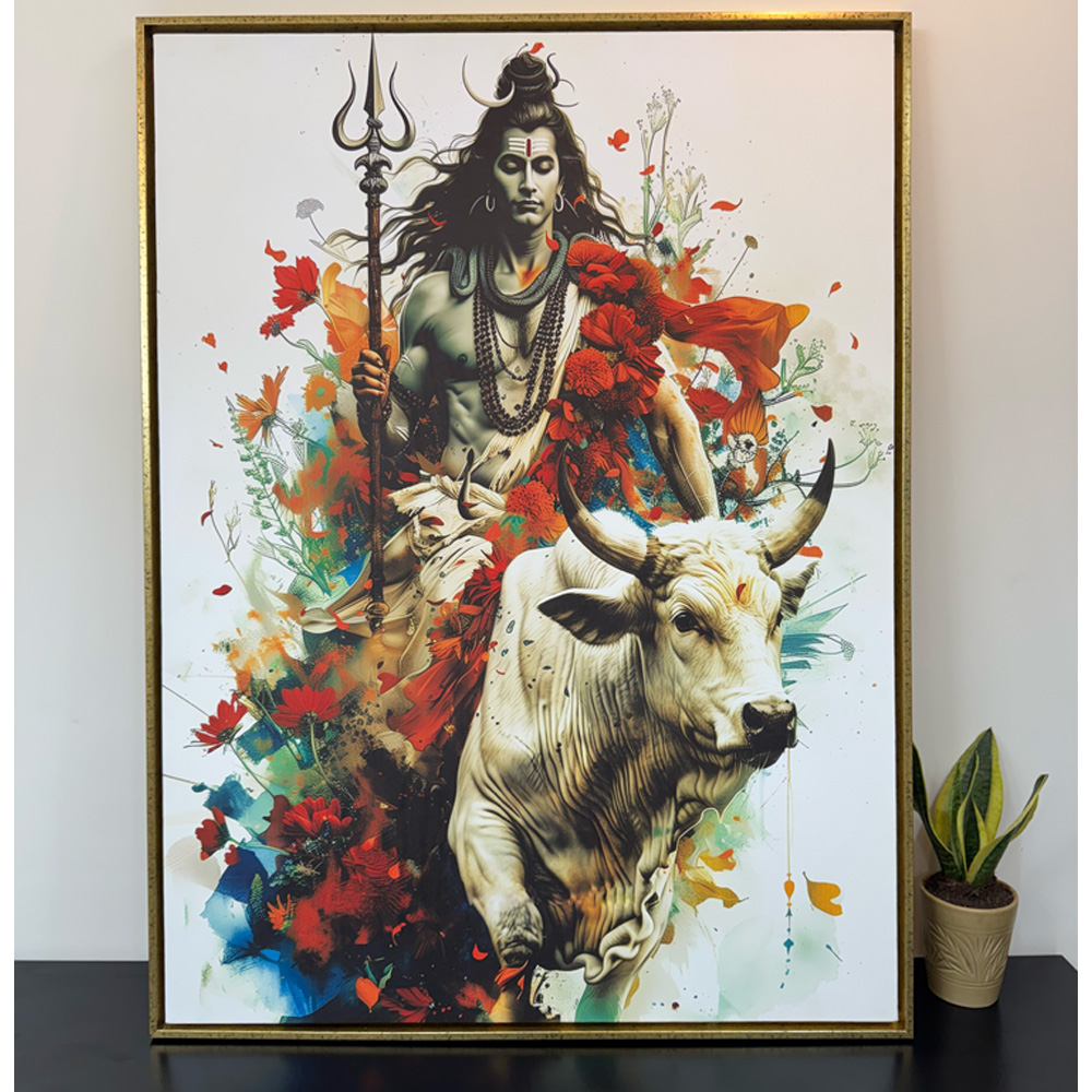 Shiva on Nandi Modern Painting - Image 2