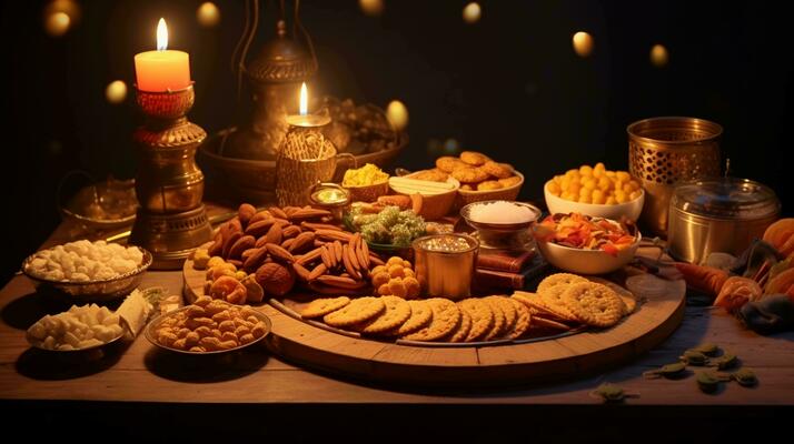 Snack Table Decoration for Diwali 