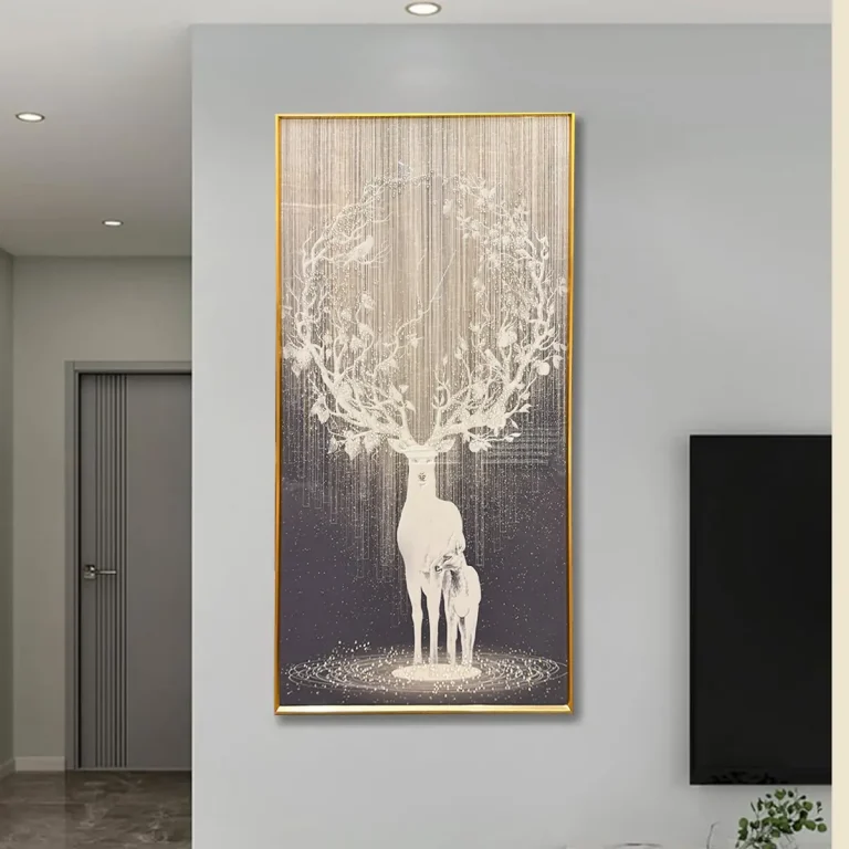 Deer crystal glass painting 