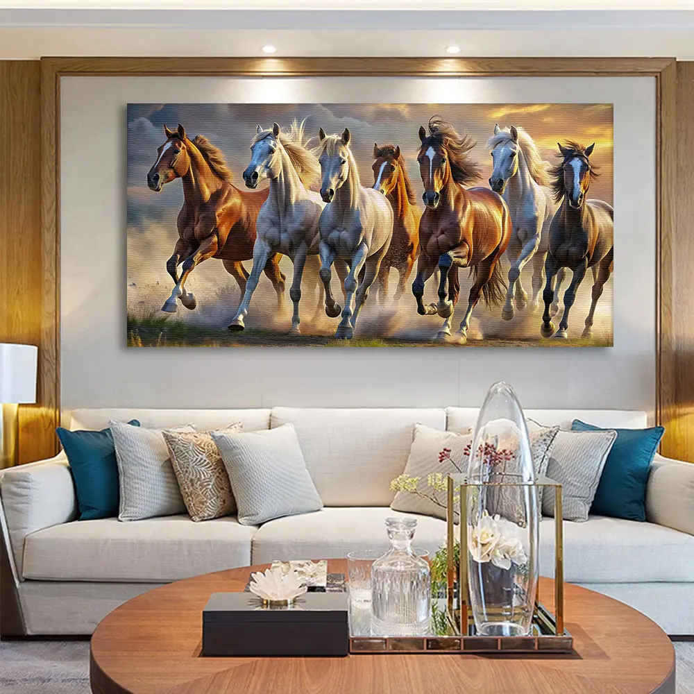 7 running horse vastu painting