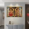Lord Venkateshwara and Laxmi Ji Acrylic Canvas Painting