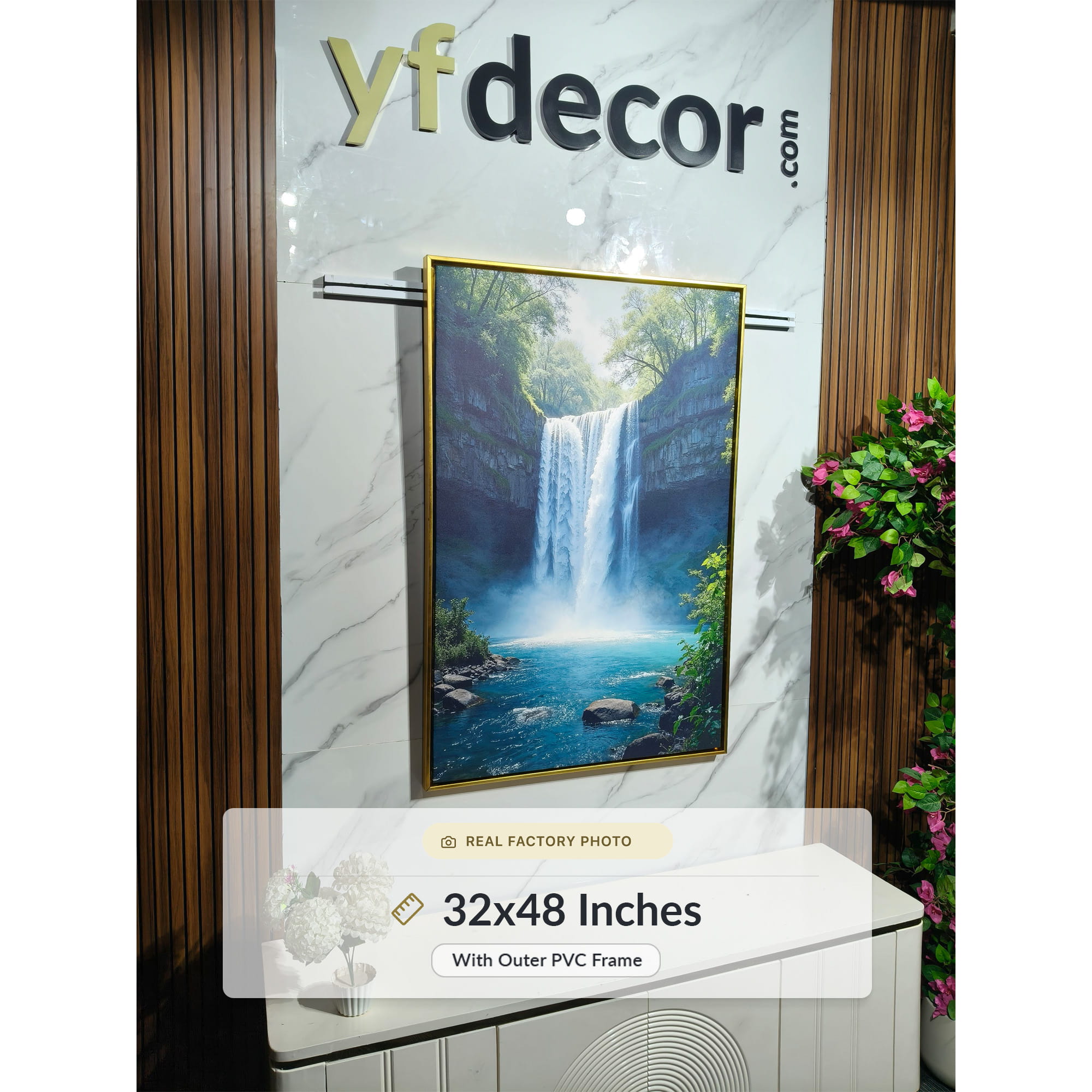 Nature’s Symphony Waterfall Painting on Canvas - Image 5