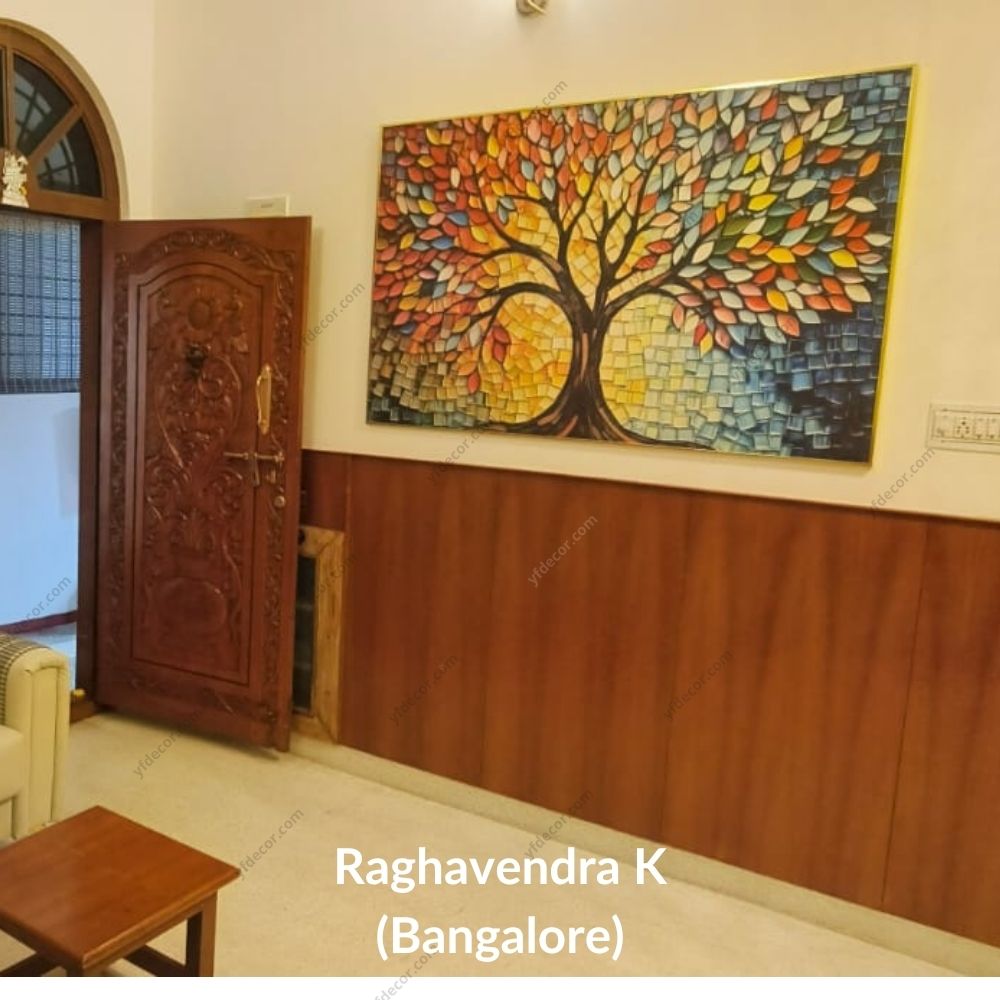 Colourful Abstract Tree of Life Painting on Canvas - Image 2