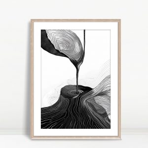 Topographic Flow Monochrome Abstraction