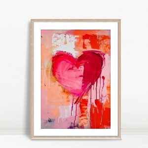Expressive Heart Energetic Brushstrokes
