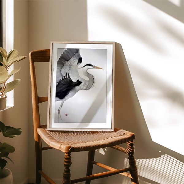 Watercolor Heron in Flight Grace - Image 4
