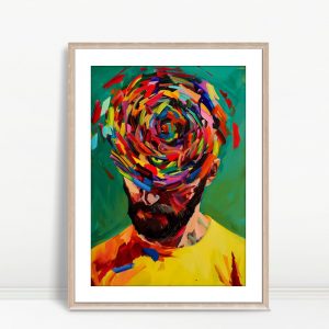 Vivid Spiral Thoughts Abstract Portrait