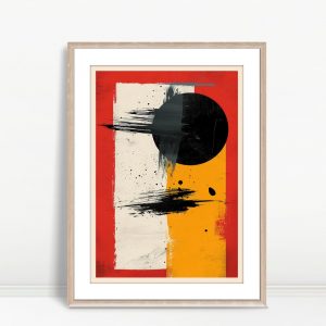 Bold Black Sun Abstract Geometry