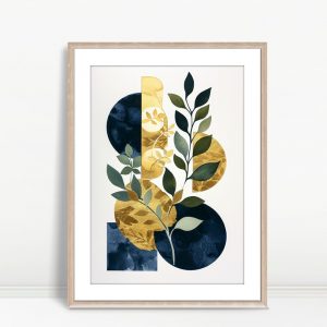 Botanical Gold and Navy Harmony