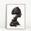 Ink Brush Silhouette Flowing Profile