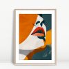 Abstract Orange Veil and Bold Lips