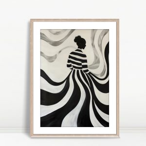 Striped Silhouette in Fluid Monochrome