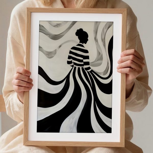 Striped Silhouette in Fluid Monochrome - Image 2