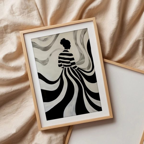 Striped Silhouette in Fluid Monochrome - Image 3