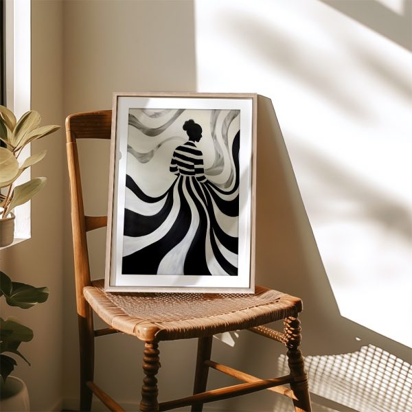Striped Silhouette in Fluid Monochrome - Image 4