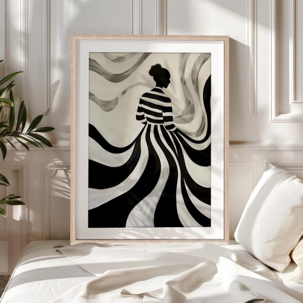 Striped Silhouette in Fluid Monochrome - Image 5