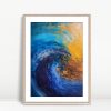 Dynamic Turquoise and Gold Wave Motion