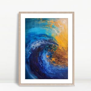 Dynamic Turquoise and Gold Wave Motion