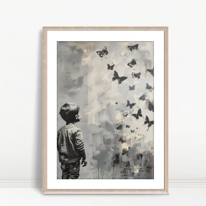 Child Gazing at Flight of Butterflies