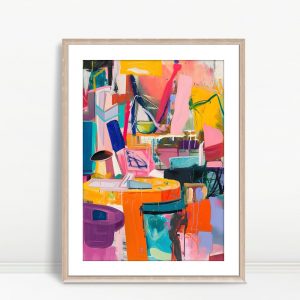 Vibrant Abstract Expressionist Studio Scene