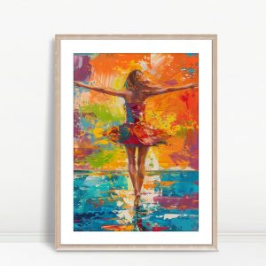 Joyful Ballerina in Color Burst