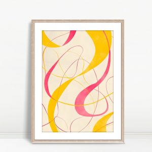 Pink and Yellow Swirling Ribbons