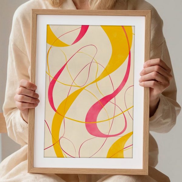 Pink and Yellow Swirling Ribbons - Image 2