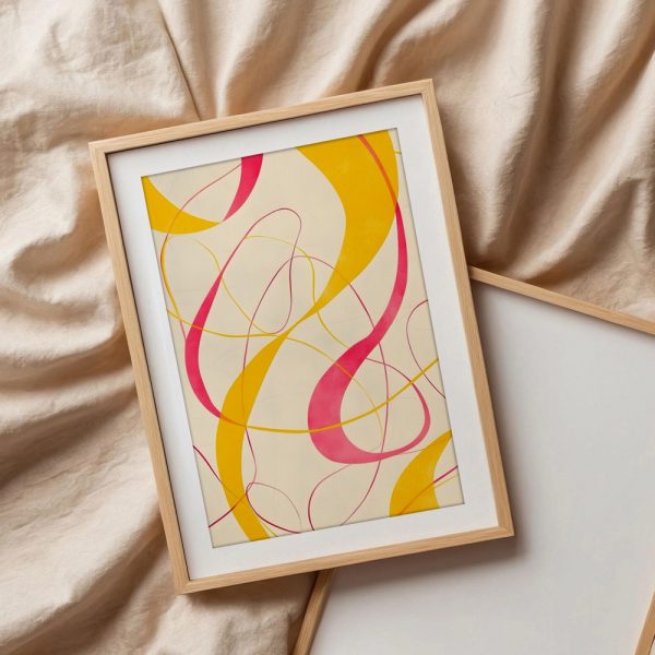Pink and Yellow Swirling Ribbons - Image 3