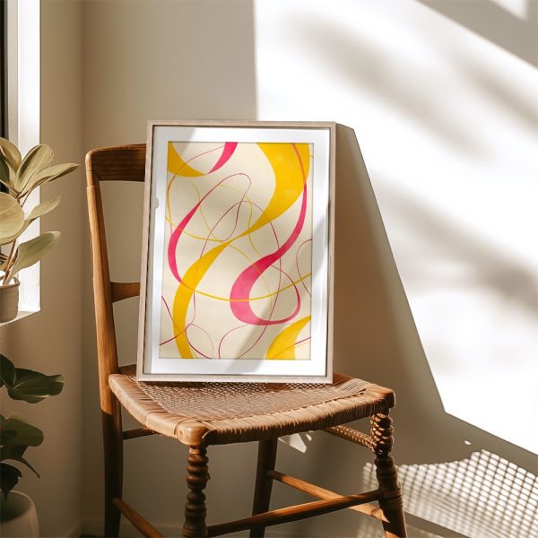 Pink and Yellow Swirling Ribbons - Image 4