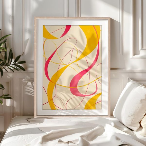 Pink and Yellow Swirling Ribbons - Image 5