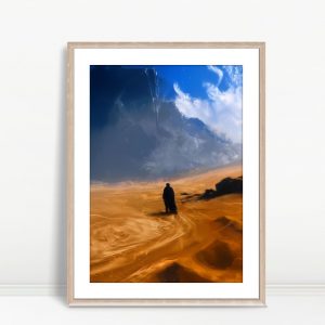 Solitary Figure Crossing Painted Desert