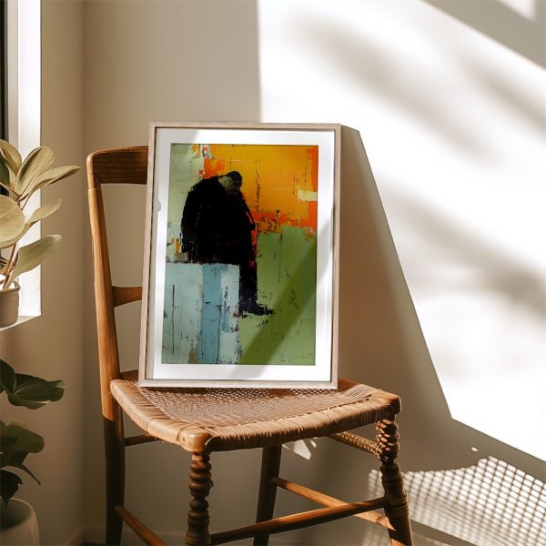 Melancholic Figure Against Abstract Hues - Image 4