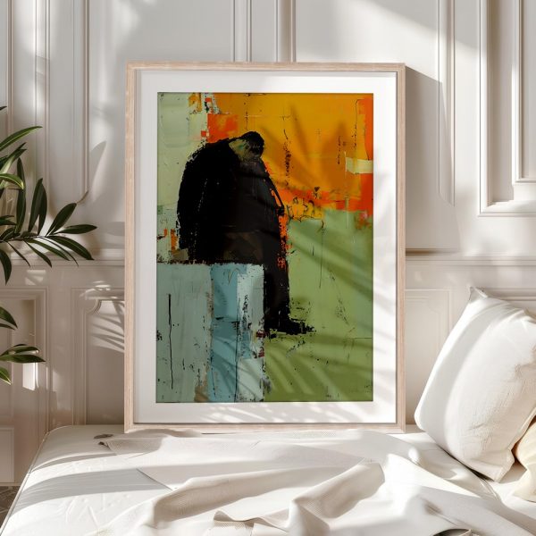 Melancholic Figure Against Abstract Hues - Image 5