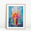 Candle Flame in Colorful Explosion