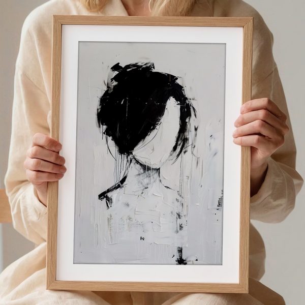 Monochrome Brushstroke Silhouette - Image 2