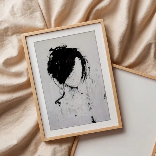 Monochrome Brushstroke Silhouette - Image 3
