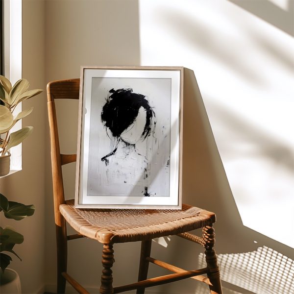 Monochrome Brushstroke Silhouette - Image 4