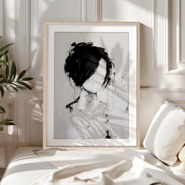 Monochrome Brushstroke Silhouette - Image 5