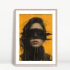 Expressive Hair on Yellow Abstract Backdrop