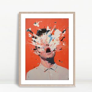 Explosive Expression on Coral Canvas